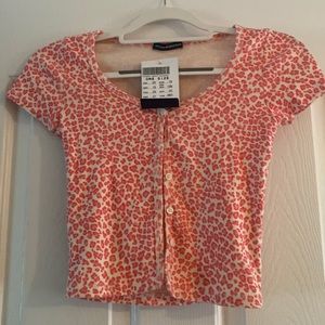 Brandy Melville Pink Cheetah Top